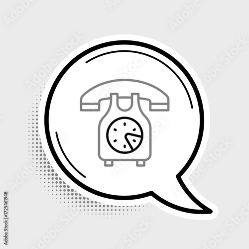 Line Telephone handset icon isolated on grey background. Phone sign. Colorful outline concept. Vector