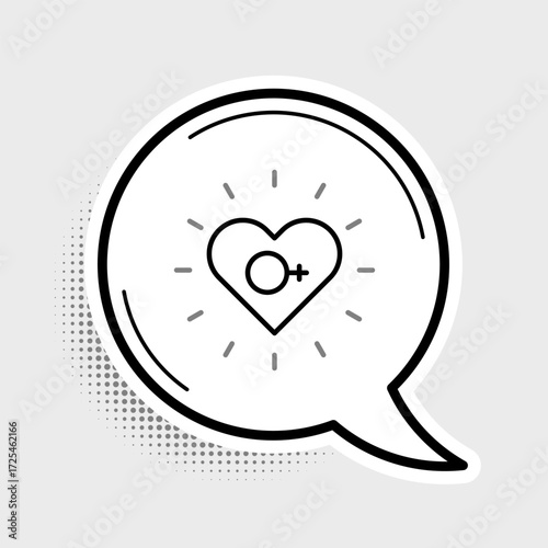 Line Feminism icon isolated on grey background. Fight for freedom, independence, equality. Colorful outline concept. Vector