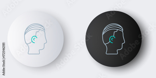 Line Hairstyle for men icon isolated on grey background. Colorful outline concept. Vector