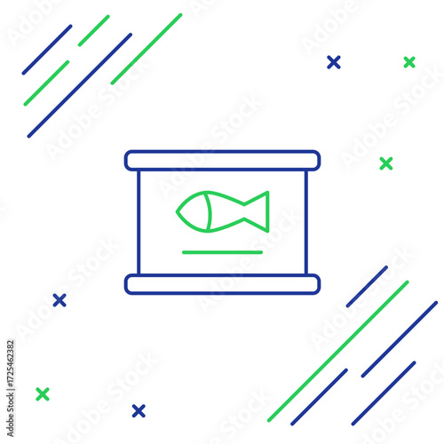 Line Canned fish icon isolated on white background. Colorful outline concept. Vector