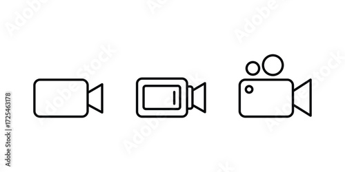Vector art of set of video camera icons in vector