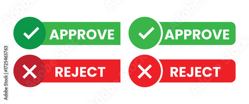 Vector art of approve and reject buttons vector design