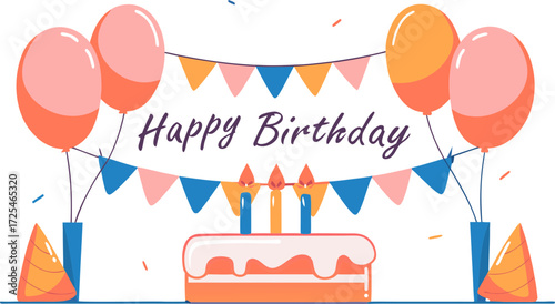 happy birthday card with cake