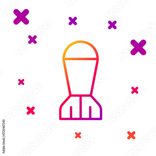 Color line Aviation bomb icon isolated on white background. Rocket bomb flies down. Gradient random dynamic shapes. Vector