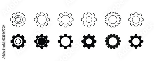 Collection of gear icon. setting icon. wheel cog symbol. vector illustraiton 