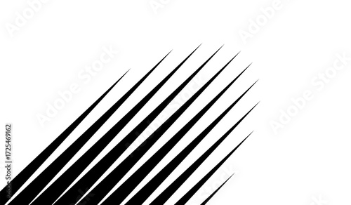 Linear Abstraction: A visually arresting study in contrasting shades, utilizing meticulously arranged black lines on an empty space to create a dynamic sense of depth and curvature.