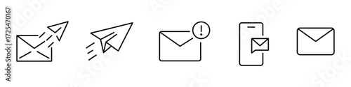 Vector art of set of email icons for web design. Email line icon set. vector illustration 