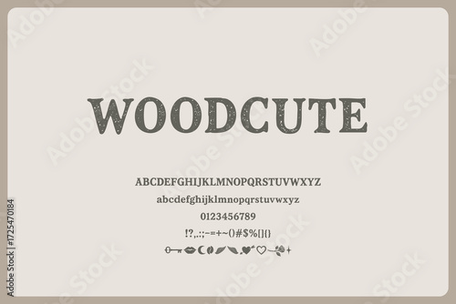 Woodcute Cute Decorative Font. A Playful Handwritten Typeface Perfect For Invitations, Logos, And Book Designs.
