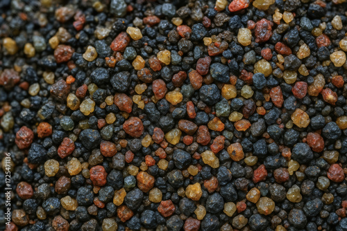 Mixed rare earth mineral collection displaying natural stone texture and surface pattern for geology industry research and material study