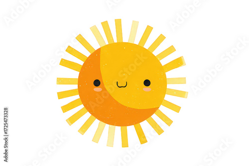 Cute Pixelated Sun with Smiling Face