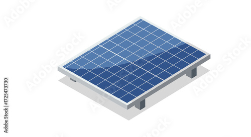 Isometric solar panel design on white background for renewable energy projects