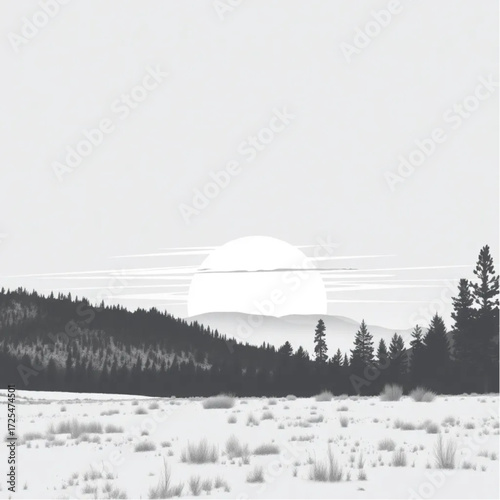 A surreal depiction of Yellowstone during dawn in autumn, under windy conditions, capturing unique natural textures and atmospheric mood.