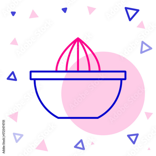Line Citrus fruit juicer icon isolated on white background. Colorful outline concept. Vector