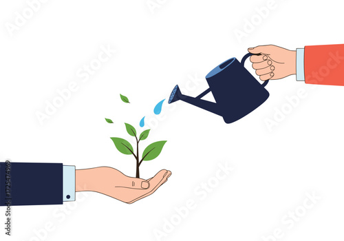 Growing a business with careful investment and nurturing for financial success.
