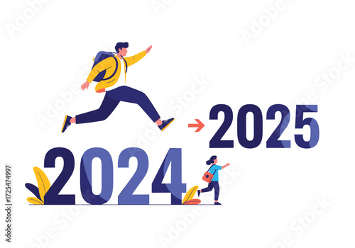 Leaping from 2024 to 2025 with aspirations for a brighter future.