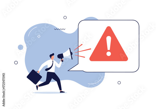 Alerting people to important warnings with a megaphone.