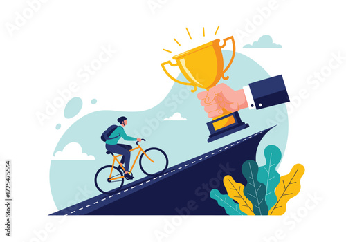 Achieving success requires dedication and perseverance to reach the top.