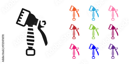 Black Water spray bottle icon isolated on white background. Sprinkler for ironing. Set icons colorful. Vector