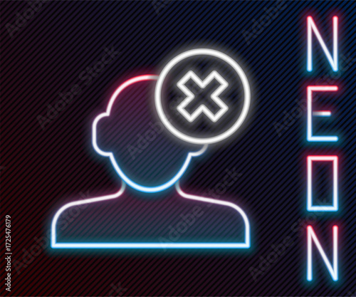 Glowing neon line Solution to the problem in psychology icon isolated on black background. Therapy for mental health. Colorful outline concept. Vector