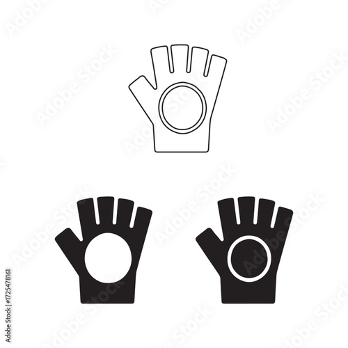 Fingerless Gloves Solid Stylish Icon Bundle