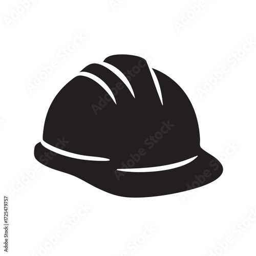 Black silhouette of a hard hat representing construction safety and industrial work protection