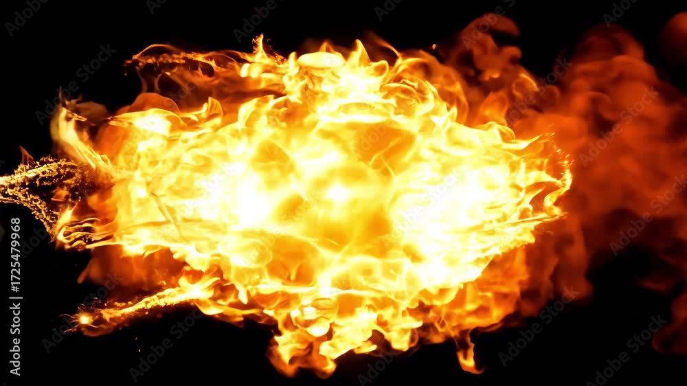 Ultra-realistic cinematic orange smoke shockwave glowing fiery sparks outward, solar flare energy blast, magic particle dust isolated pure black slow-motion explosion overlay, 4K VFX animation