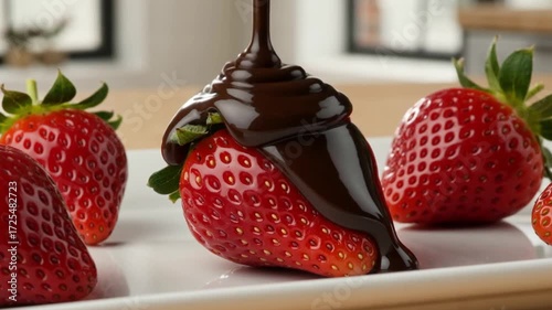 Fresh ripe strawberries with juicy texture in vibrant close-up