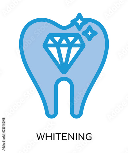 Dental whitening medical flat glyph illustration