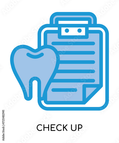 Dental check up medical flat glyph illustration