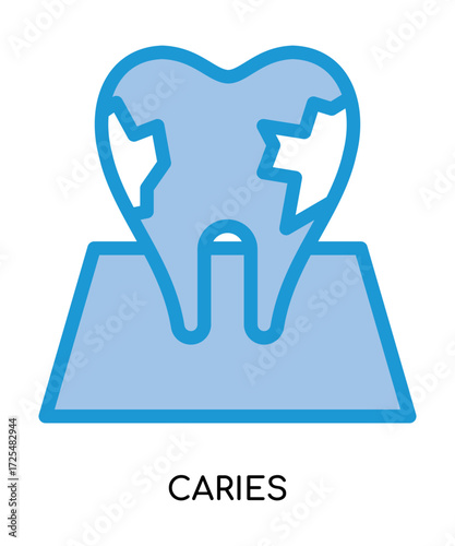 Dental caries medical flat glyph illustration