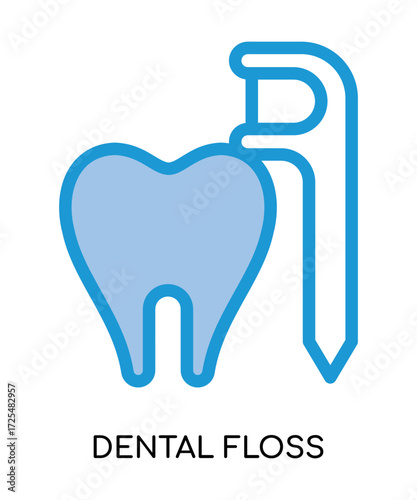 Dental dental floss medical flat glyph illustration