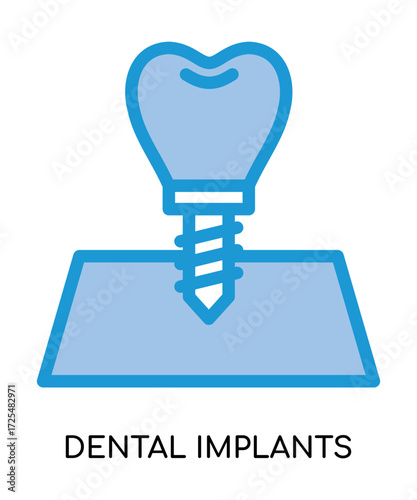 Dental dental implants medical flat glyph illustration