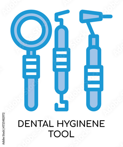 Dental dental hyginene tool medical flat glyph illustration