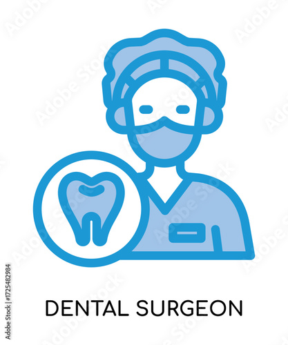 Dental dental surgeon medical flat glyph illustration