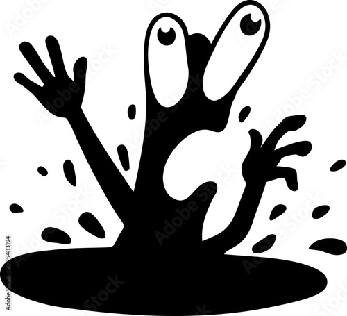 Funny ink creature scared design