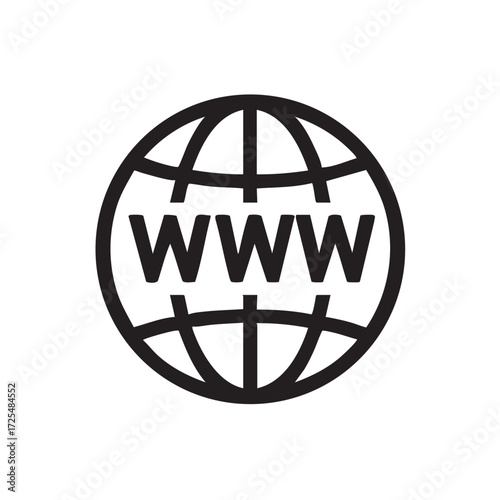 Iconic globe with www representing global internet connectivity and worldwide web access