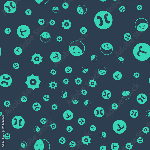 Set Eclipse of the sun, Pisces zodiac, Falling star and Aries on seamless pattern. Vector
