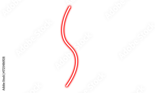 Curved Neon Red Line Arrow Abstract Design