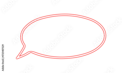 Red Neon Oval Speech Bubble