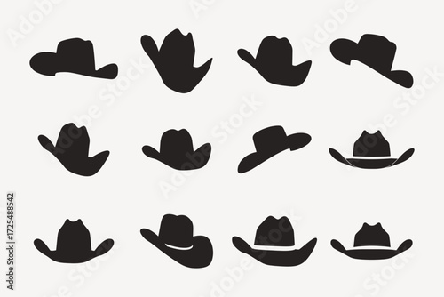 set of silhouettes of hats