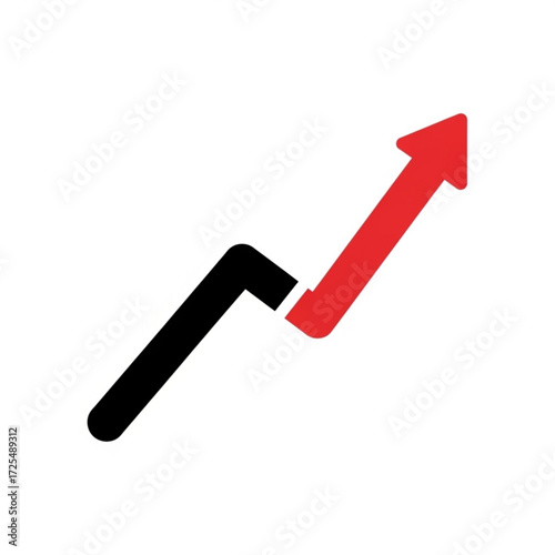 Dynamic upward trending arrow silhouette signifies business growth and financial success, a powerful visual for progress and achievement.