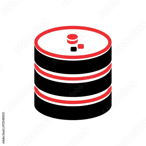 Dynamic database silhouette symbolizing data storage and digital information flow, perfect for tech concepts
