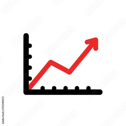 Dynamic upward trending graph silhouette symbolizing growth success and financial achievement for business presentations
