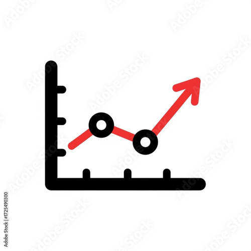 Dynamic upward trending chart silhouette conveys growth and progress, ideal for illustrating business success and positive market trends and financial analysis