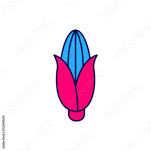 Filled outline Corn icon isolated on white background. Vector