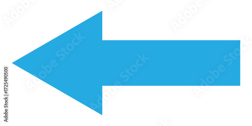 Blue isolated arrowhead icons on white background. Simple abstract pointing vector icons on white page. Left side arrowhead icon. Bold arrow-head icons set. EPS 10. 