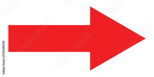 Red isolated arrowhead icons on white background. Simple abstract pointing vector icons on white page .Right side arrowhead icon. Bold arrow-head icons set. 