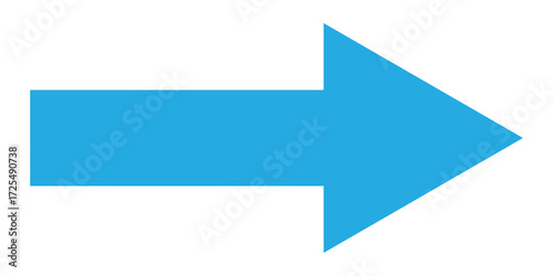 Blue isolated arrowhead icons on white background. Simple abstract pointing vector icons on white page. Right side arrowhead icon. Bold arrow-head icons set. EPS 10. 