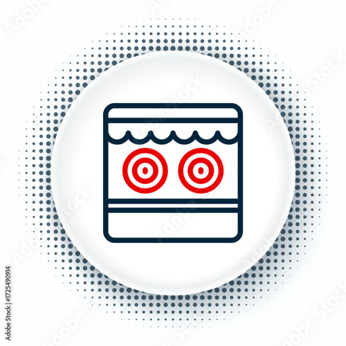 Line Shooting gallery icon isolated on white background. Colorful outline concept. Vector