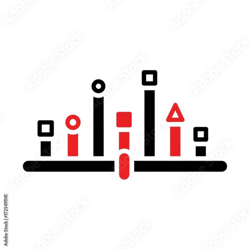 Dynamic bar chart silhouette symbolizing growth and data analysis for professional business presentations and reports